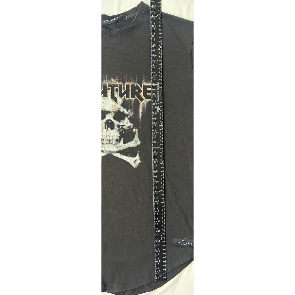 The Couture Club Shirt Mens Small Black Skull Bones Graphic Tee Band Style Tour - Picture 4 of 7
